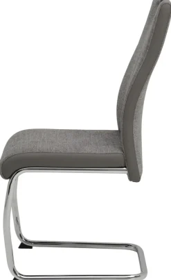 Schwingstuhl Alina 2er Set grau Kunstleder Stoff B/H/T: ca. 43x98x59 cm
