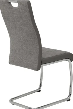 Schwingstuhl Alina 2er Set grau Kunstleder Stoff B/H/T: ca. 43x98x59 cm