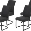 Schwingstuhl Brindisi, 4er-Set anthrazit Webstoff B/H/T: ca. 48x98,5x67 cm