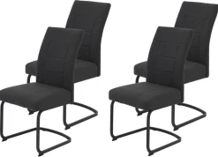 Schwingstuhl Brindisi, 4er-Set anthrazit Webstoff B/H/T: ca. 48x98,5x67 cm
