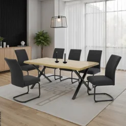 Schwingstuhl Brindisi, 4er-Set anthrazit Webstoff B/H/T: ca. 48x98,5x67 cm