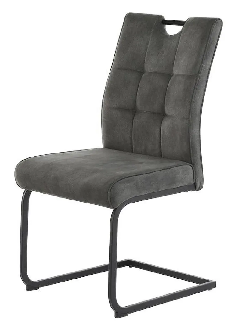 Schwingstuhl dunkelgrau Microfaser B/H/T: ca. 50x97x62 cm