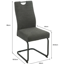 Schwingstuhl Finni anthrazit Microfaser B/H/T: ca. 59,5x98x44 cm