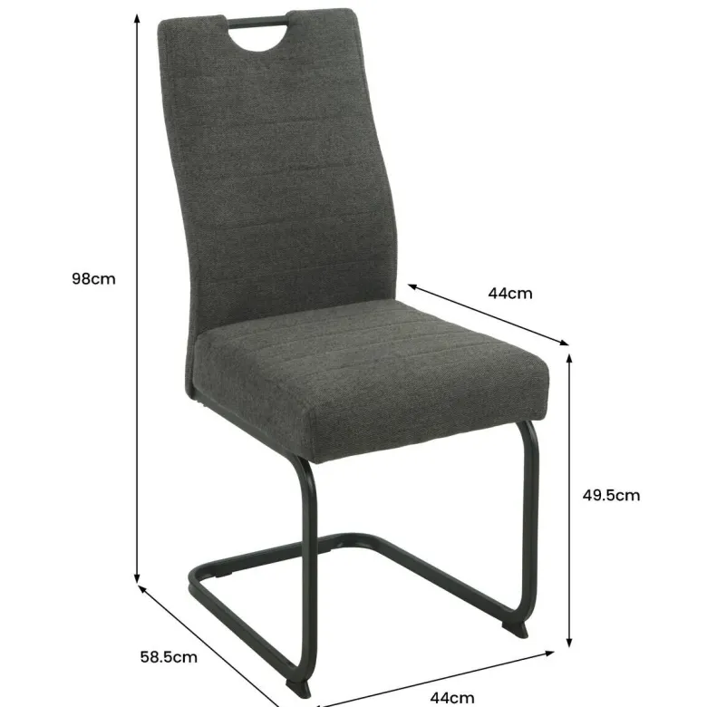 Schwingstuhl Finni anthrazit Microfaser B/H/T: ca. 59,5x98x44 cm