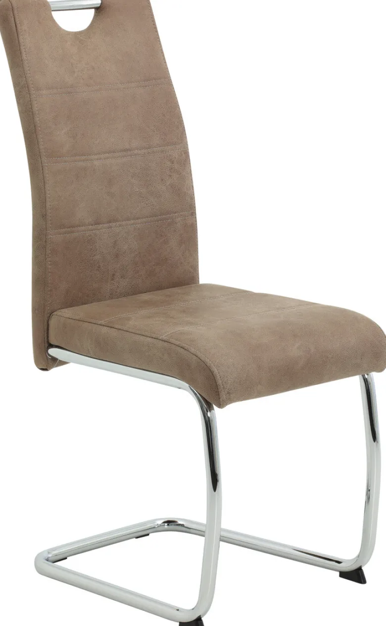 Schwingstuhl Flora beige Vintage Microfaser B/H/T: ca. 43x98x59 cm