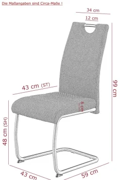 Schwingstuhl Florenz anthrazit Webstoff B/H/T: ca. 43x99x60 cm