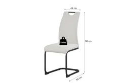 Schwingstuhl HANNA, 2er Set creme Webstoff B/H/T: ca. 43x98x59 cm