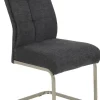 Schwingstuhl Ines, 4er-Set anthrazit Microfaser Webstoff Metall B/H/T: ca. 50x99x66 cm