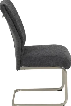Schwingstuhl Ines, 4er-Set anthrazit Microfaser Webstoff Metall B/H/T: ca. 50x99x66 cm