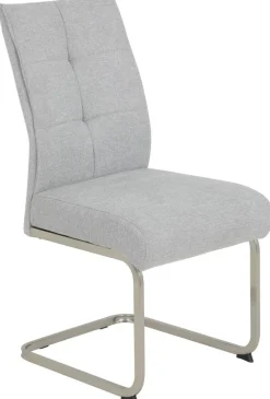Schwingstuhl Ines, 2er-Set grau Edelstahloptik Metall Microfaser B/H/T: ca. 50x99x66 cm