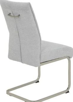 Schwingstuhl Ines, 4er-Set grau Metall Microfaser Webstoff B/H/T: ca. 50x99x66 cm