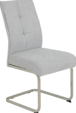 Schwingstuhl Ines, 4er-Set grau Metall Microfaser Webstoff B/H/T: ca. 50x99x66 cm