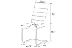 Schwingstuhl LENI, 2er Set creme schwarz Webstoff B/H/T: ca. 43x98x59 cm