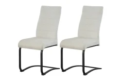 Schwingstuhl LENI, 2er Set creme schwarz Webstoff B/H/T: ca. 43x98x59 cm