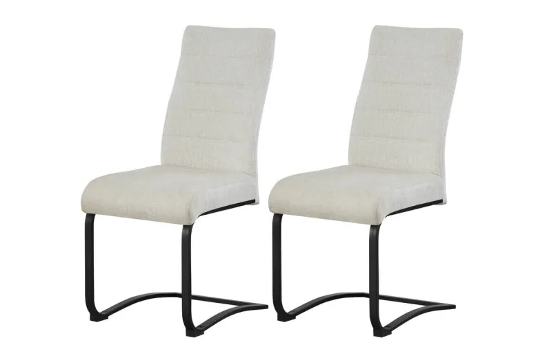 Schwingstuhl LENI, 2er Set creme schwarz Webstoff B/H/T: ca. 43x98x59 cm