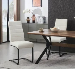 Schwingstuhl LENI, 2er Set creme schwarz Webstoff B/H/T: ca. 43x98x59 cm