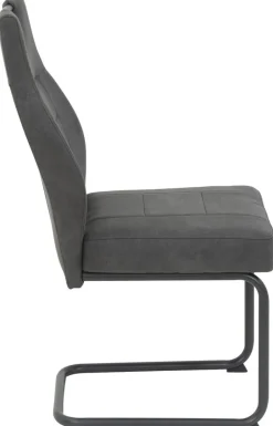 Schwingstuhl Linda II, 2er-Set anthrazit Metall Microfaser B/H/T: ca. 44x97x65 cm