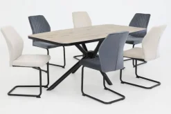 Schwingstuhl Oslo, 4er-Set beige Microfaser B/H/T: ca. 45x92x60 cm
