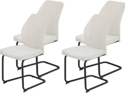 Schwingstuhl Oslo, 4er-Set beige Microfaser B/H/T: ca. 45x92x60 cm
