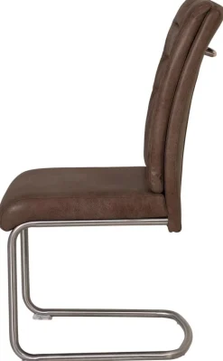 Schwingstuhl Paula 4er Set braun Schlamm Microfaser B/H/T: ca. 45x102x65 cm