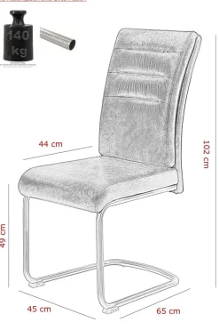 Schwingstuhl Paula 4er Set braun Schlamm Microfaser B/H/T: ca. 45x102x65 cm