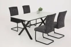 Schwingstuhl Rachel I, 2er-Set anthrazit Microfaser B/H/T: ca. 46x96x60 cm