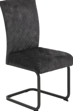 Schwingstuhl Rachel I, 4er-Set anthrazit Microfaser B/H/T: ca. 46x96x60 cm