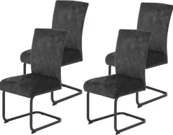 Schwingstuhl Rachel I, 4er-Set anthrazit Microfaser B/H/T: ca. 46x96x60 cm
