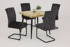 Schwingstuhl Rachel I, 4er-Set anthrazit Microfaser B/H/T: ca. 46x96x60 cm