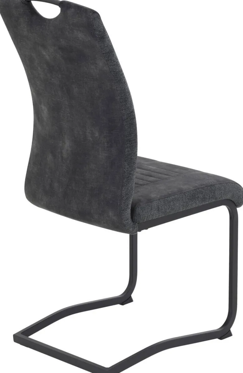 Schwingstuhl Riga, 2er-Set anthrazit Webstoff B/H/T: ca. 44x100x60 cm