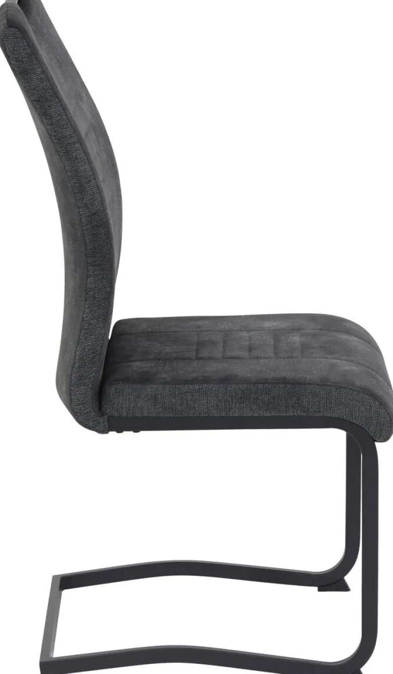 Schwingstuhl Riga, 2er-Set anthrazit Webstoff B/H/T: ca. 44x100x60 cm