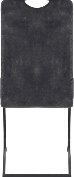 Schwingstuhl Riga, 2er-Set anthrazit Webstoff B/H/T: ca. 44x100x60 cm