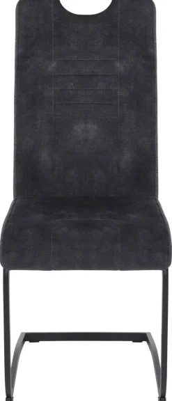 Schwingstuhl Riga, 2er-Set anthrazit Webstoff B/H/T: ca. 44x100x60 cm