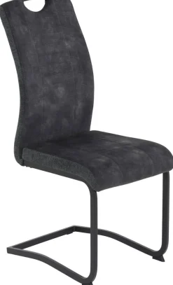 Schwingstuhl Riga, 4er-Set anthrazit Webstoff B/H/T: ca. 44x100x60 cm