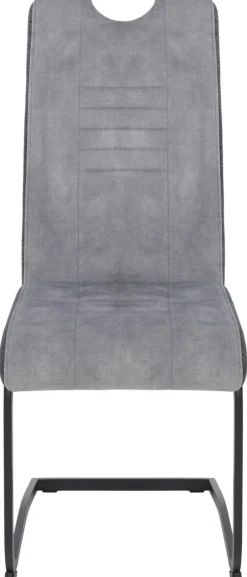 Schwingstuhl Riga, 4er-Set hellgrau Webstoff B/H/T: ca. 44x100x60 cm