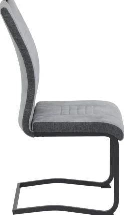 Schwingstuhl Riga, 4er-Set hellgrau Webstoff B/H/T: ca. 44x100x60 cm