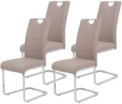 Schwingstuhl Ruby 4er Set Cappuccino Kunstleder B/H/T: ca. 44x103x60 cm