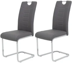 Schwingstuhl Ruby 2er Set grau Kunstleder B/H/T: ca. 44x103x60 cm