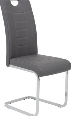 Schwingstuhl Ruby 2er Set grau Kunstleder B/H/T: ca. 44x103x60 cm