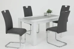 Schwingstuhl Ruby 2er Set grau Kunstleder B/H/T: ca. 44x103x60 cm