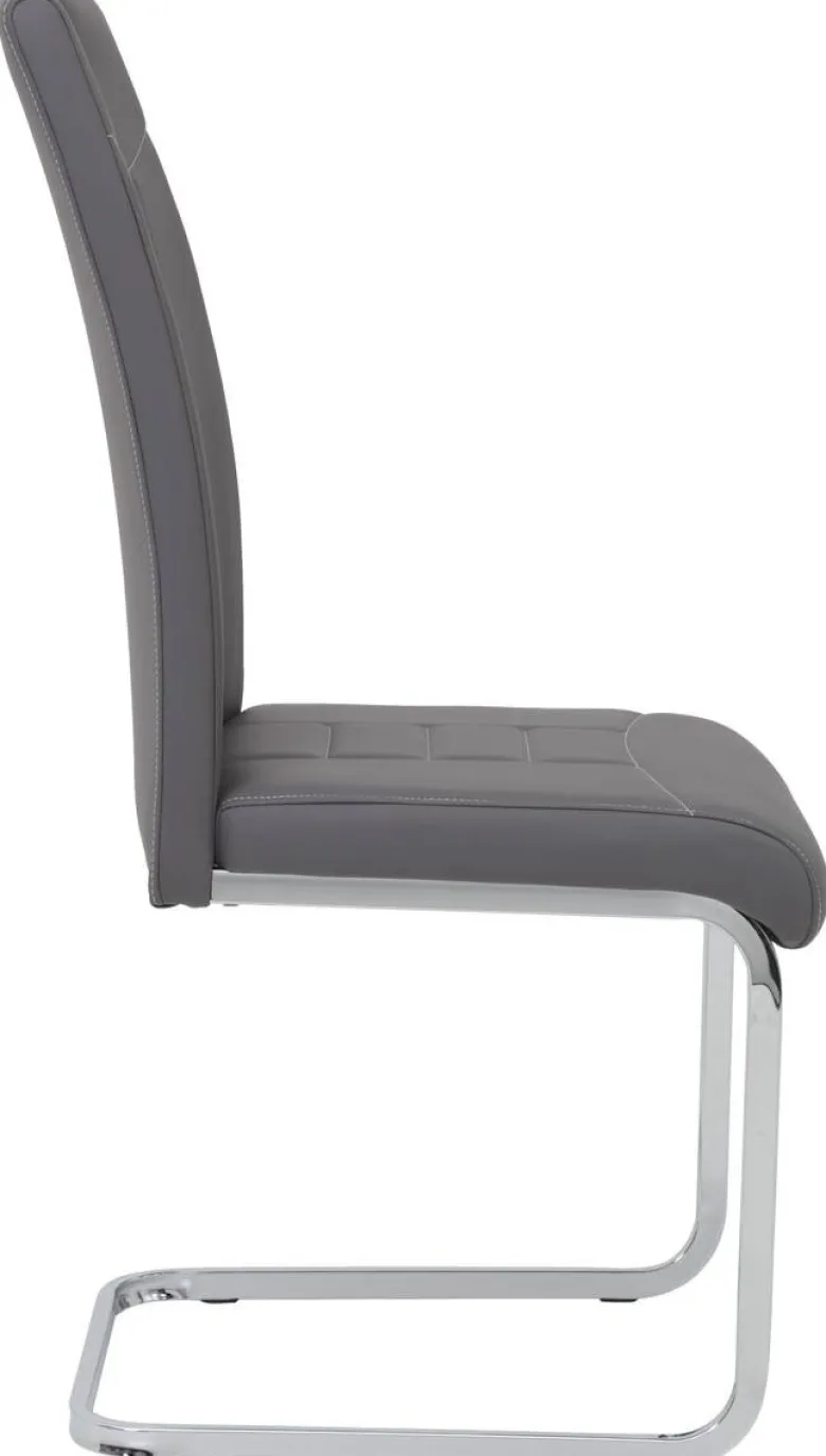 Schwingstuhl Ruby 4er Set grau Kunstleder B/H/T: ca. 44x103x60 cm