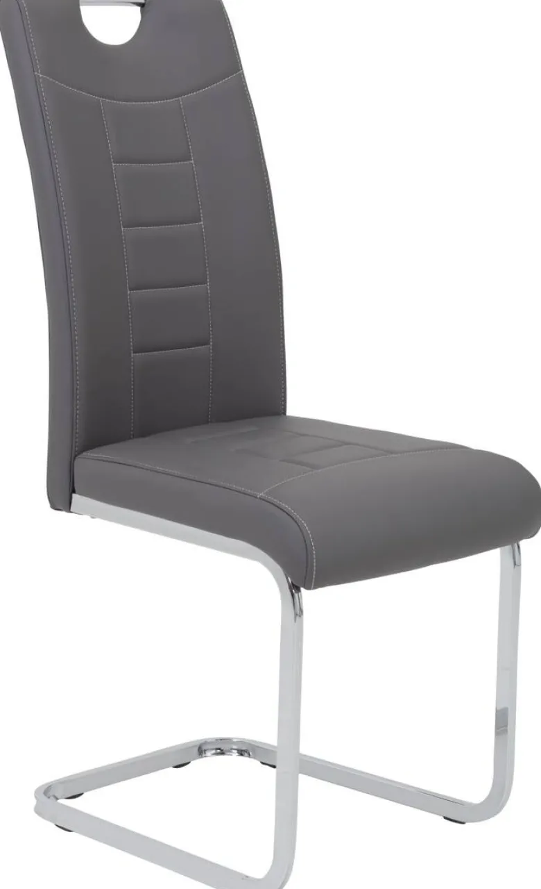 Schwingstuhl Ruby 4er Set grau Kunstleder B/H/T: ca. 44x103x60 cm