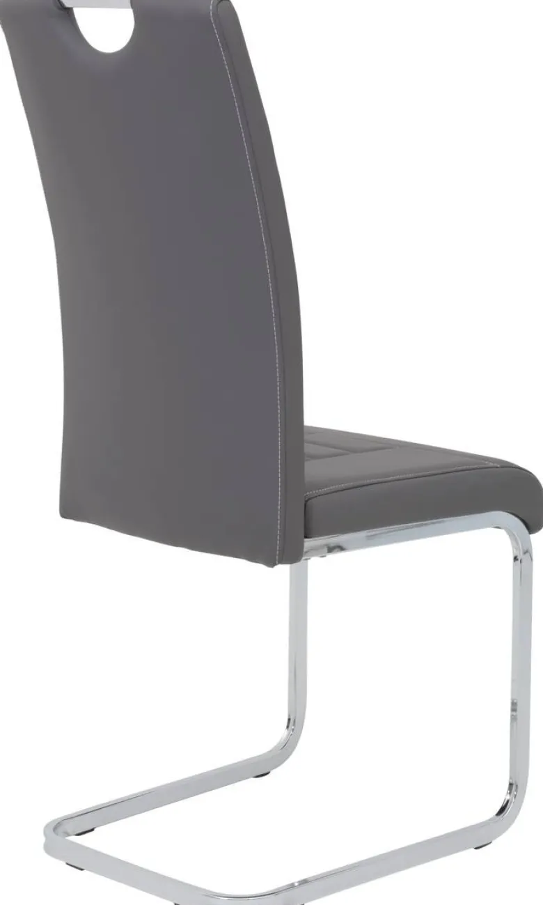 Schwingstuhl Ruby 4er Set grau Kunstleder B/H/T: ca. 44x103x60 cm