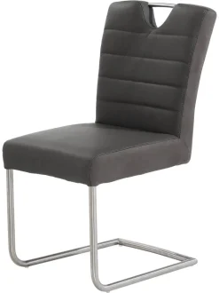 Schwingstuhl schwarz anthrazit Leder Stoff B/H/T: ca. 50x94x61 cm