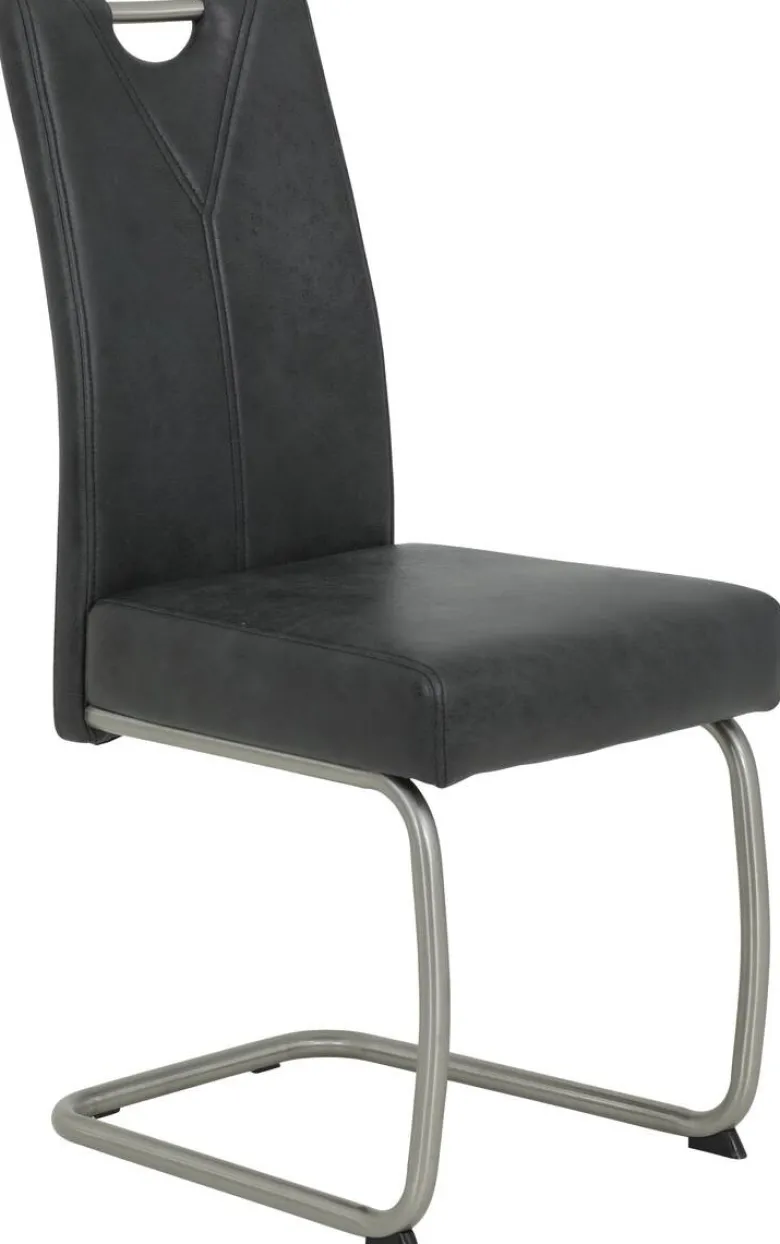 Schwingstuhl Sophia 4er Set anthrazit Vintage Microfaser B/H/T: ca. 43x99x58 cm