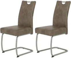 Schwingstuhl Sophia 2er Set schlamm Vintage Microfaser B/H/T: ca. 43x99x58 cm