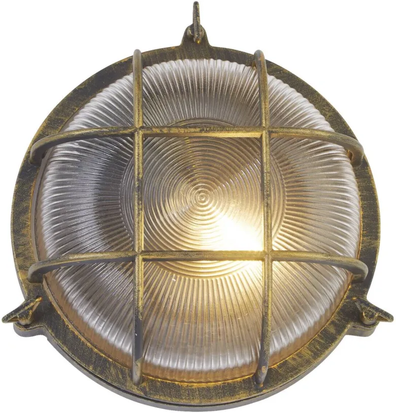Searchlight Außenleuchte Bulkhead schwarz transparent Stahl Glas B/H/T: ca. 11x26,5x11 cm E27 1 Brennstellen