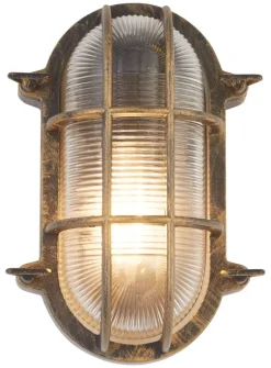 Searchlight Außenleuchte Bulkhead transparent schwarz Glas Stahl B/H/T: ca. 16x25x10,5 cm E27 1 Brennstellen