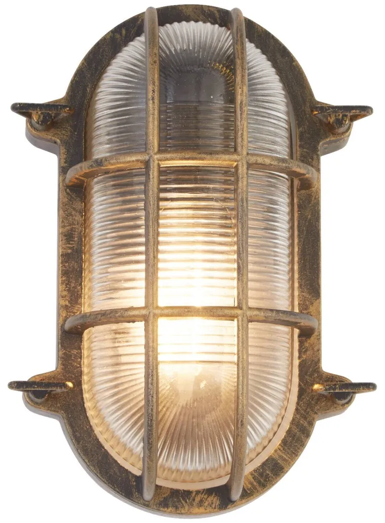 Searchlight Außenleuchte Bulkhead transparent schwarz Glas Stahl B/H/T: ca. 16x25x10,5 cm E27 1 Brennstellen