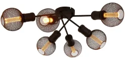 Searchlight Strahler Dance schwarz Stahl B/H/L: ca. 52x15x52 cm E27 6 Brennstellen